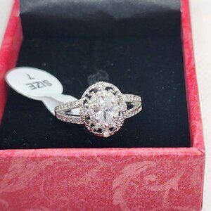 Peermont Jewelry 18k White Gold Plated w/ Gemstone Ring